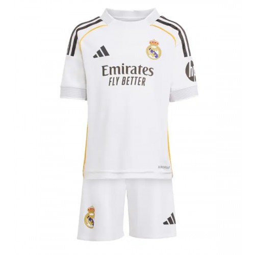 Stroje piłkarskie Real Madrid Koszulka Podstawowej dla dzieci 2025-26 Krótki Rękaw (+ szorty)